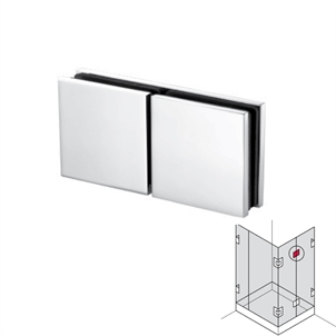 Kẹp kính phòng tắm 180º Chrome bóng Hafele - 981.77.912
