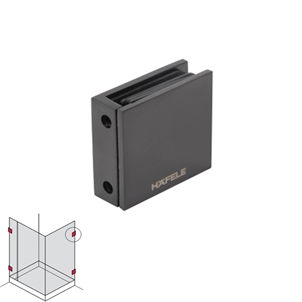 Kẹp kính tường 90º phòng tắm đen PVD Hafele - 981.77.919