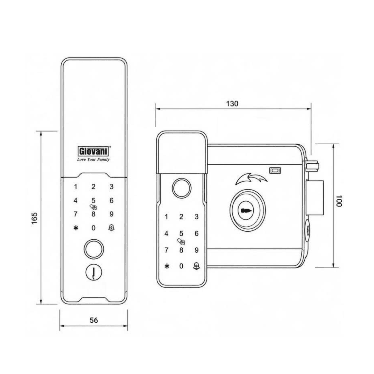 Khóa cửa cổng Giovani GSL - 08NT (APP)