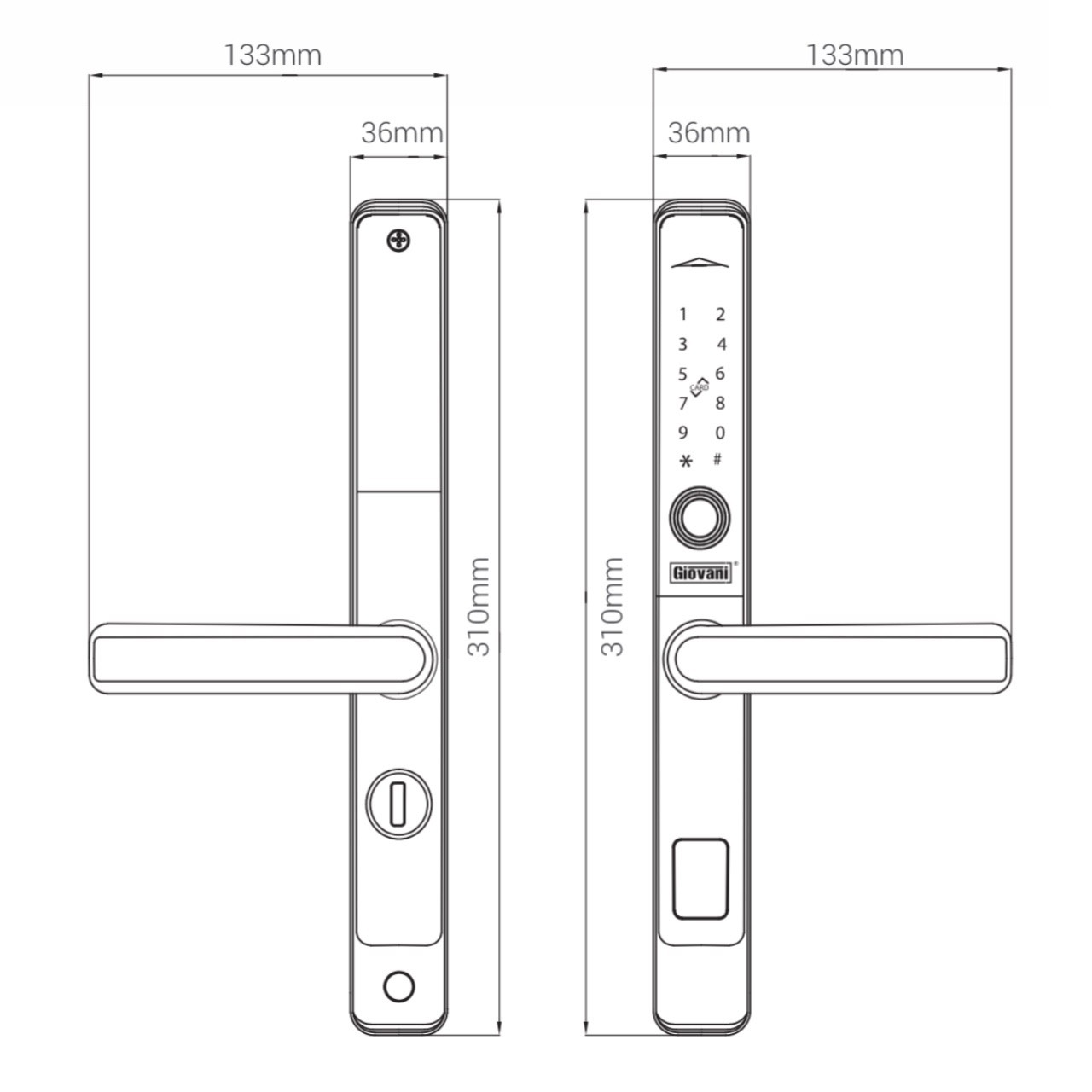 Khóa cửa nhôm kính Giovani GSL - 582G (APP)