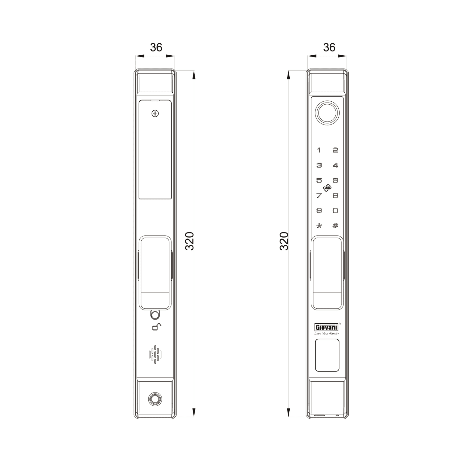 Khóa cửa nhôm kính Giovani GSL - F208B (APP)