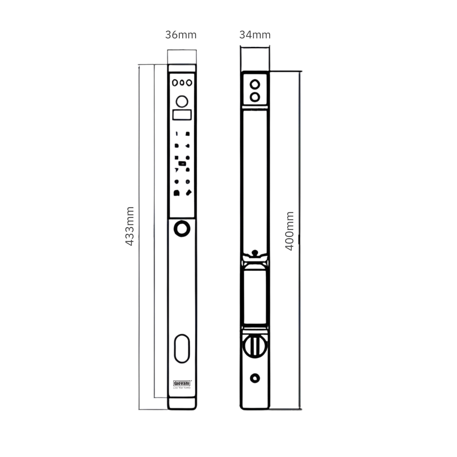 Khóa cửa nhôm Giovani GSL - X383SV