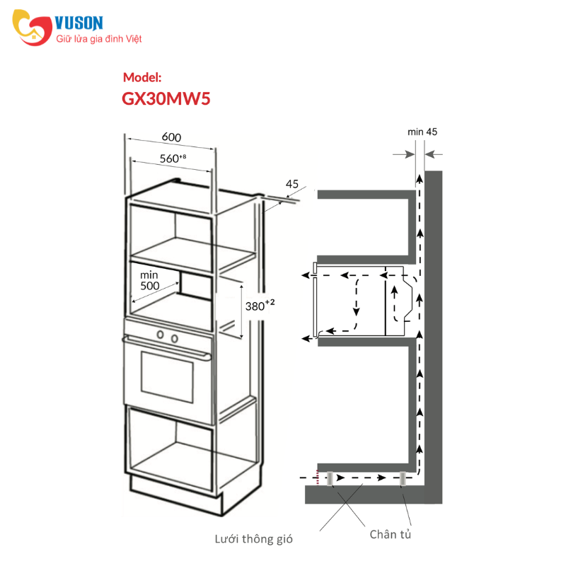 Lò vi sóng kết hợp nướng GrandX GX30MW5