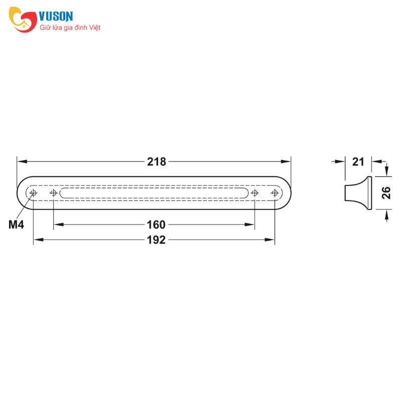 Tay nắm tủ màu Titan Hafele Déco H1520 - 106.61.964
