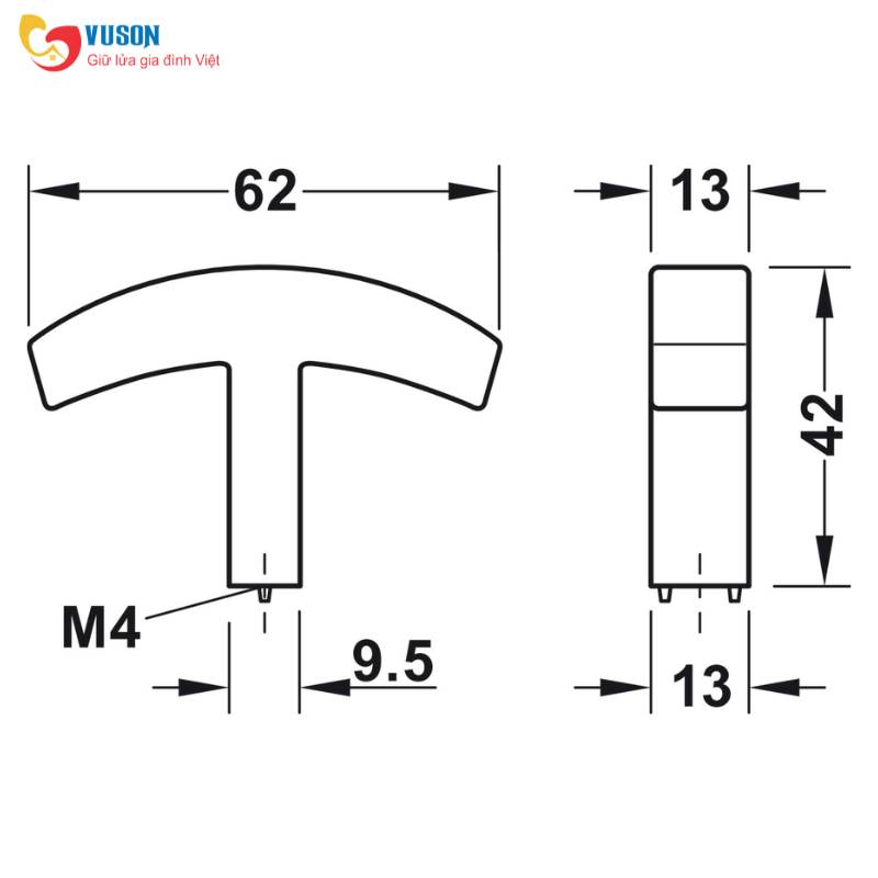 Tay nắm tủ màu đồng cổ Hafele Déco H2145 - 106.70.131