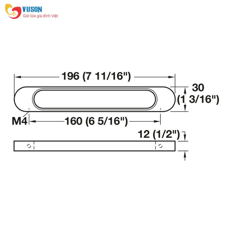 Tay nắm tủ Niken mờ Hafele Déco H1315 - 110.34.616