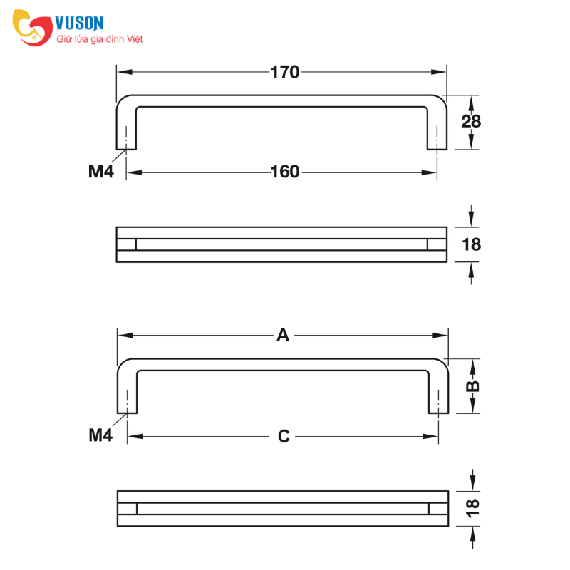 Tay nắm tủ chữ D trắng mờ Hafele Déco H1310 - 110.34.706