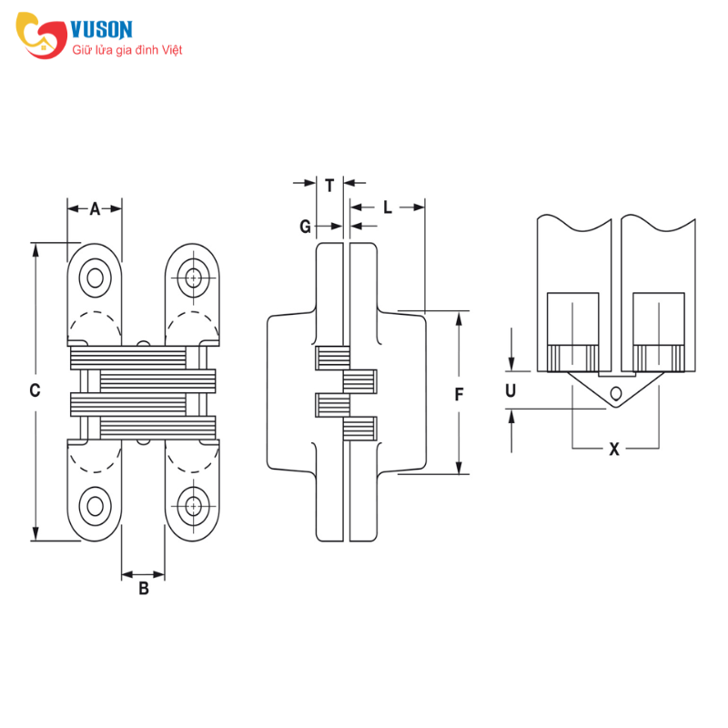 Bản lề âm cho cửa gỗ dày 22 - 26mm Hafele - 341.07.745