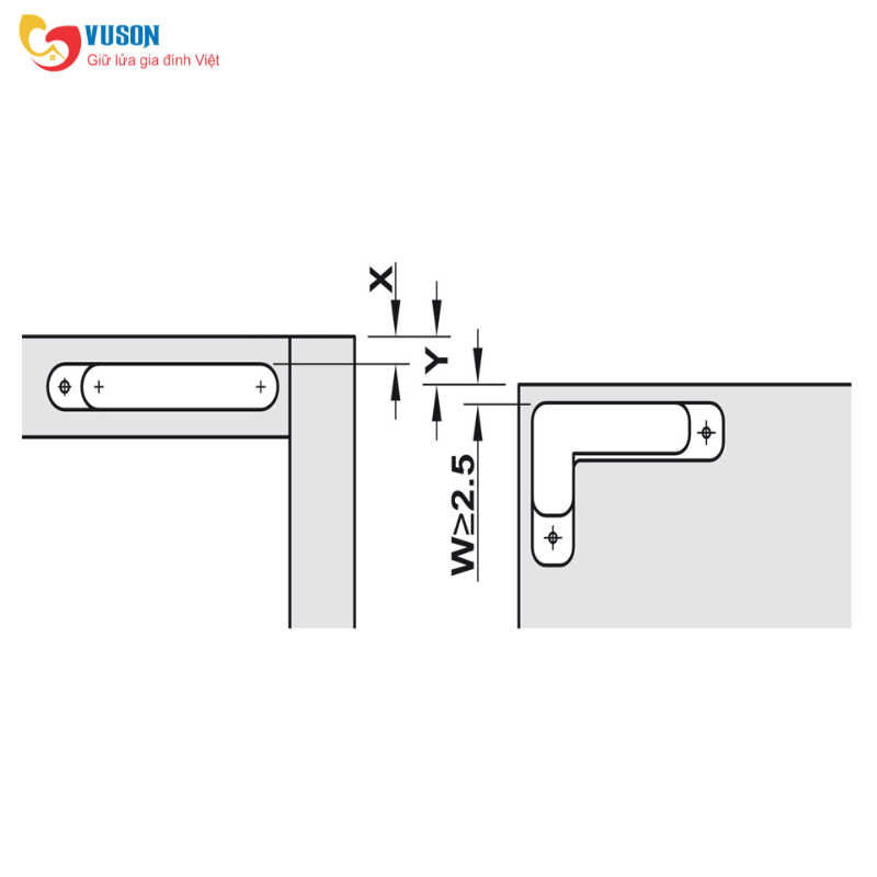 Bản lề âm 3D 103° màu đen Hafele - 342.79.300