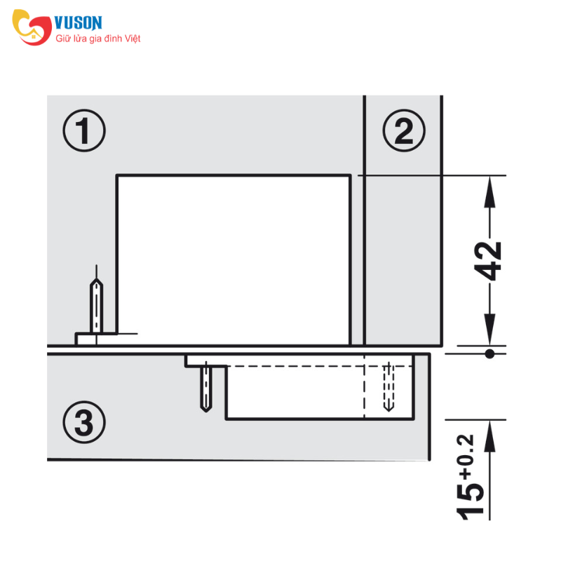 Bản lề âm 3D 103° màu đen Hafele - 342.79.300