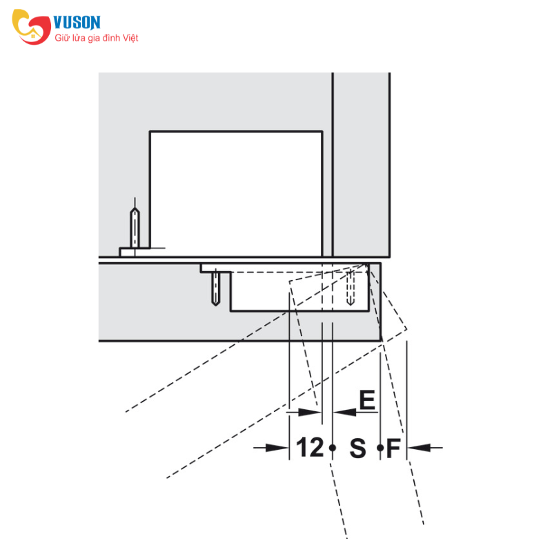 Bản lề âm 3D 103° màu đen Hafele - 342.79.300