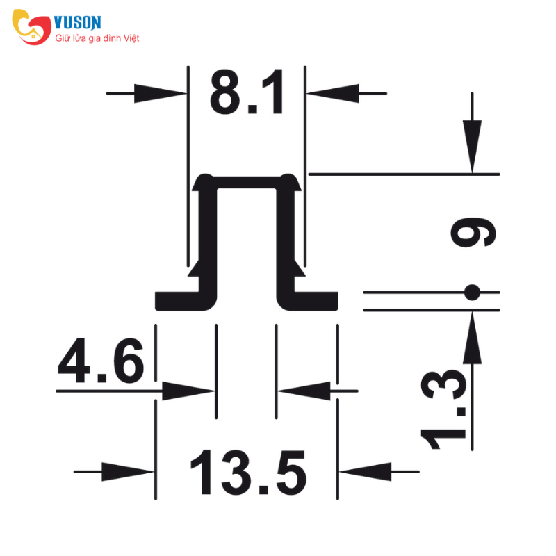 Ray trượt F-Line11 12A 2m Hafele - 404.71.801