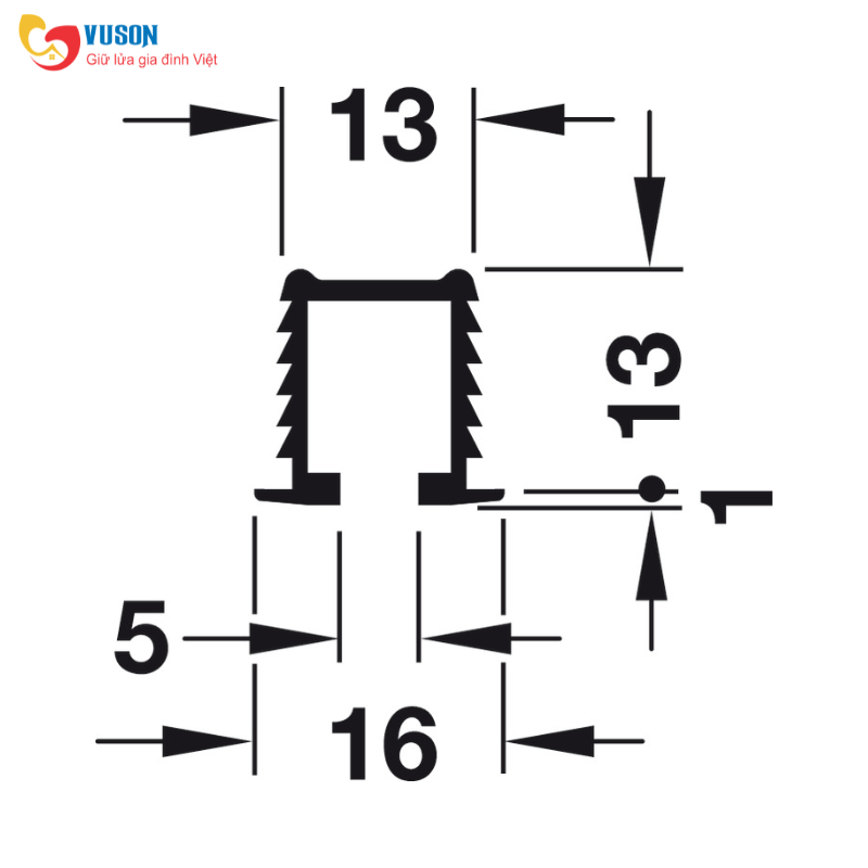 Ray trượt đơn trên Finger Fix 12 kg 2m Hafele - 404.71.902