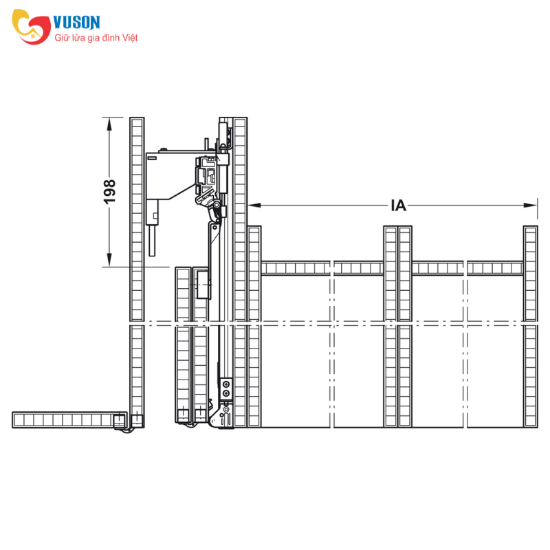 Bộ cửa trượt xoay bằng gỗ Slido F-Park72 60B Hafele - 408.45.012