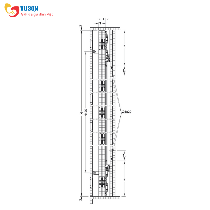 Bộ cửa trượt xoay bằng gỗ Slido F-Park72 60B Hafele - 408.45.012