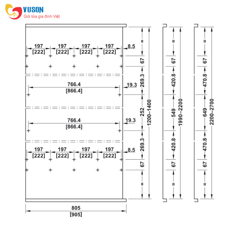 Bộ cửa trượt xoay bằng gỗ Slido F-Park72 60B Hafele - 408.45.012