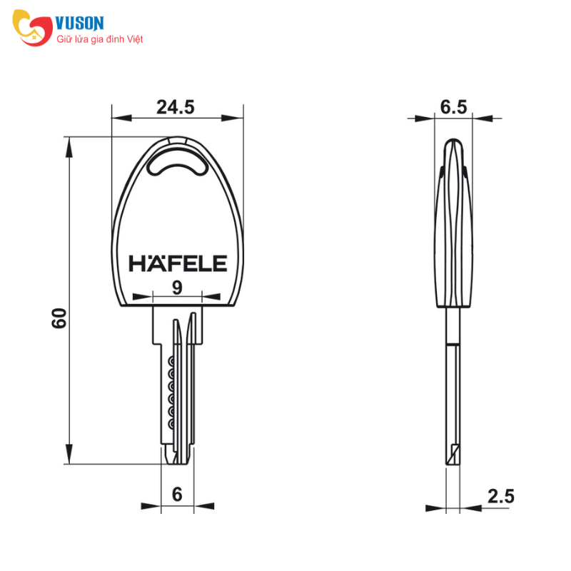 Hệ chìa chủ cho hệ khoá DIY Hafele - 482.01.114