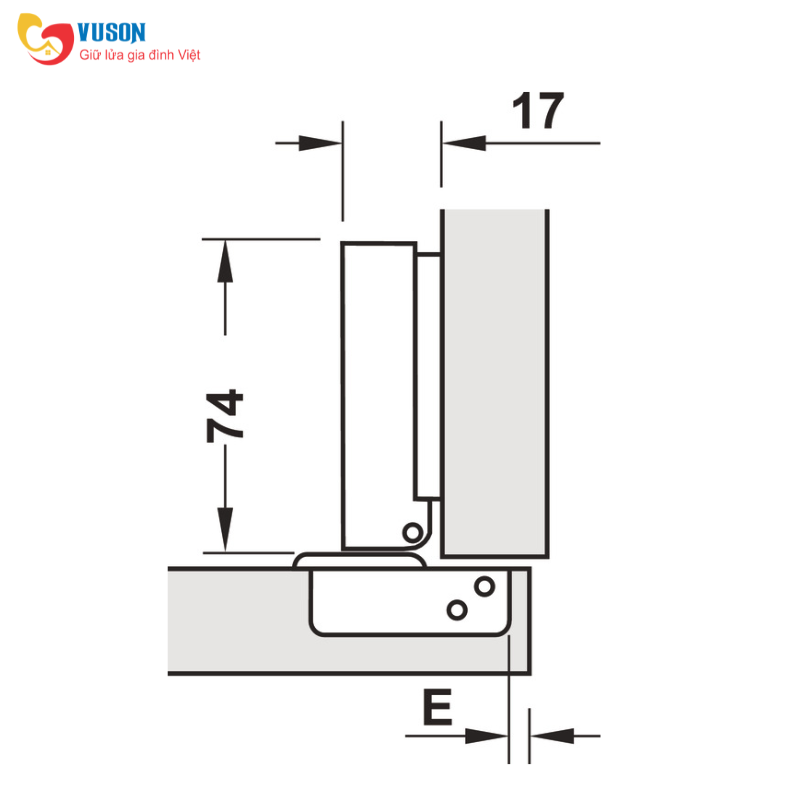 Bản lề trùm ngoài Metalla SM 110º DIY Hafele - 483.01.720