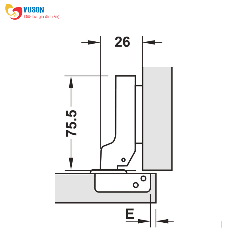 Bản lề trùm nửa Metalla SM 110º DIY Hafele - 483.01.721