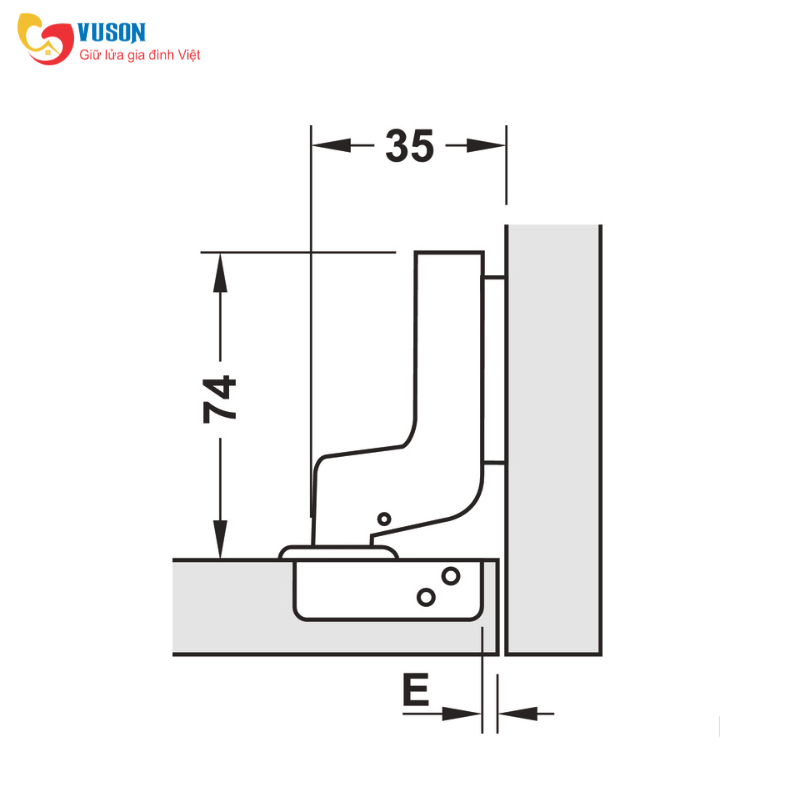 Bản lề lọt lòng Metalla SM 110º DIY Hafele - 483.01.722
