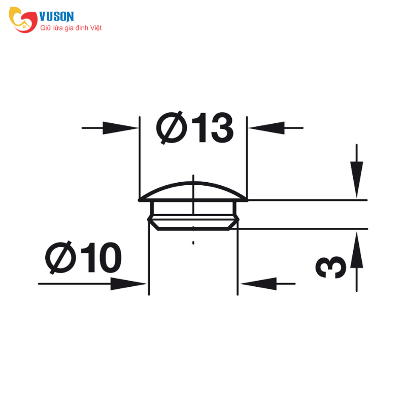 Nắp đậy ốc liên kết 13/10mm Hafele - 045.13.106