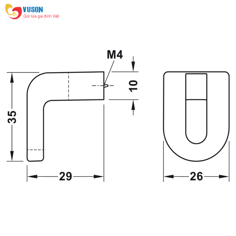 Tay nắm tủ H2165 Hafele Deco - 106.69.070