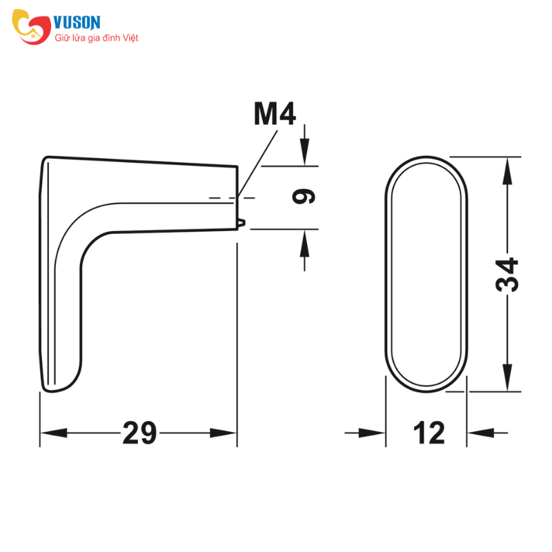 Tay nắm tủ H2130 Hafele Deco - 106.69.152