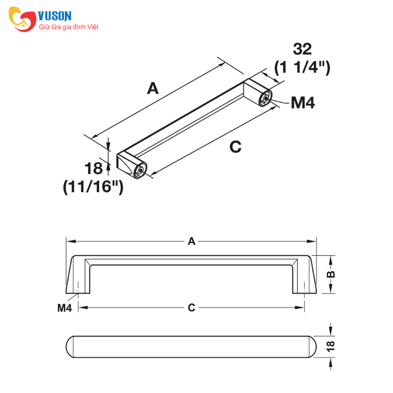 Tay nắm tủ H1390 Hafele Deco - 106.69.207