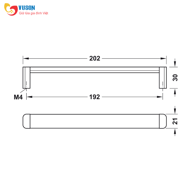 Tay nắm tủ H1365 Hafele Deco - 106.69.617