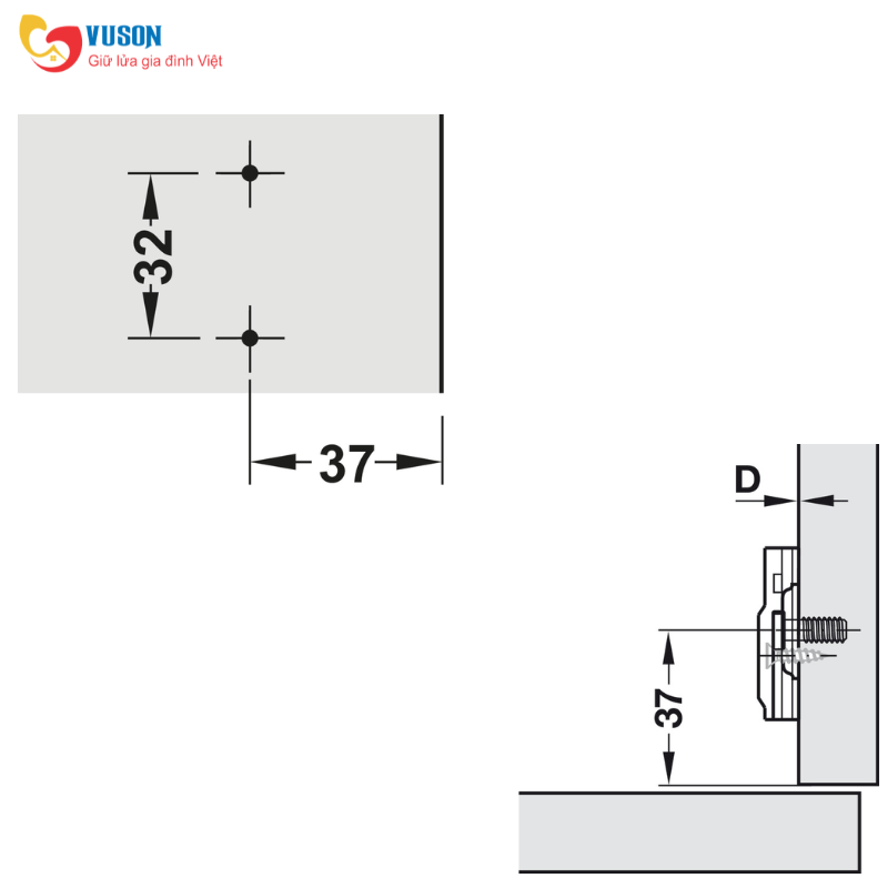 Đế Bản Lề Tủ Metalla 310 SM Hafele - 311.71.500