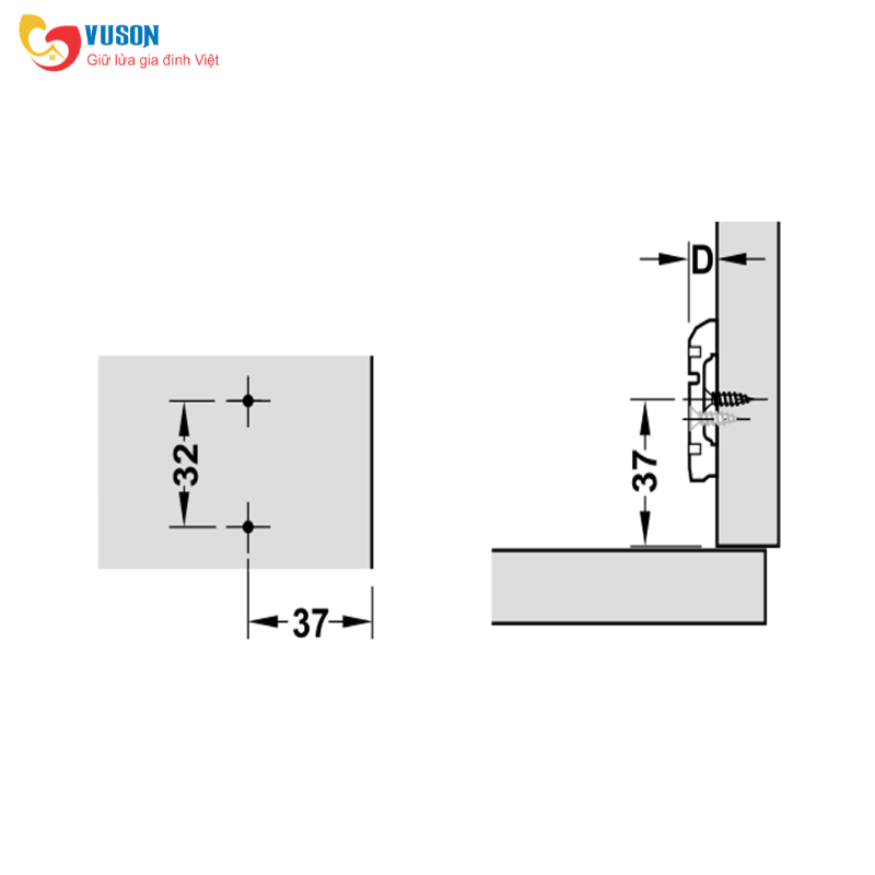 Đế Bản Lề Tủ Metalla Hafele - 311.71.768