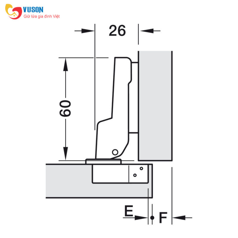 Bản lề trượt trùm nửa Metalla 310 A 110° Hafele - 311.88.531