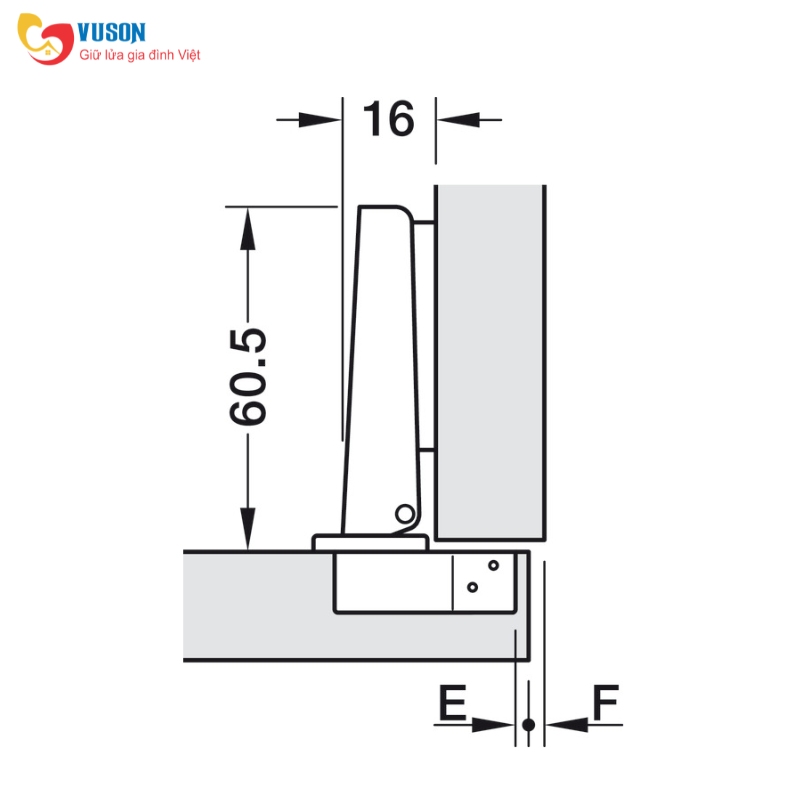 Bản lề tủ trùm ngoài G0 Hafele - 311.90.020