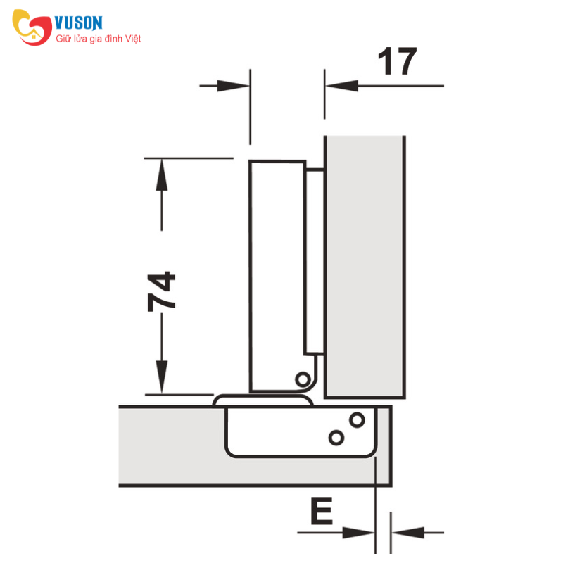 Bản lề trùm ngoài Metalla SM 110º không bật Hafele - 315.06.350
