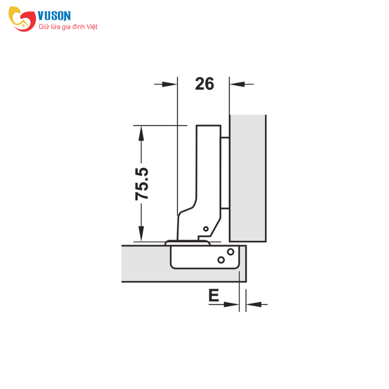 Bản lề trùm nửa Metalla SM 110º không bật Hafele - 315.06.351