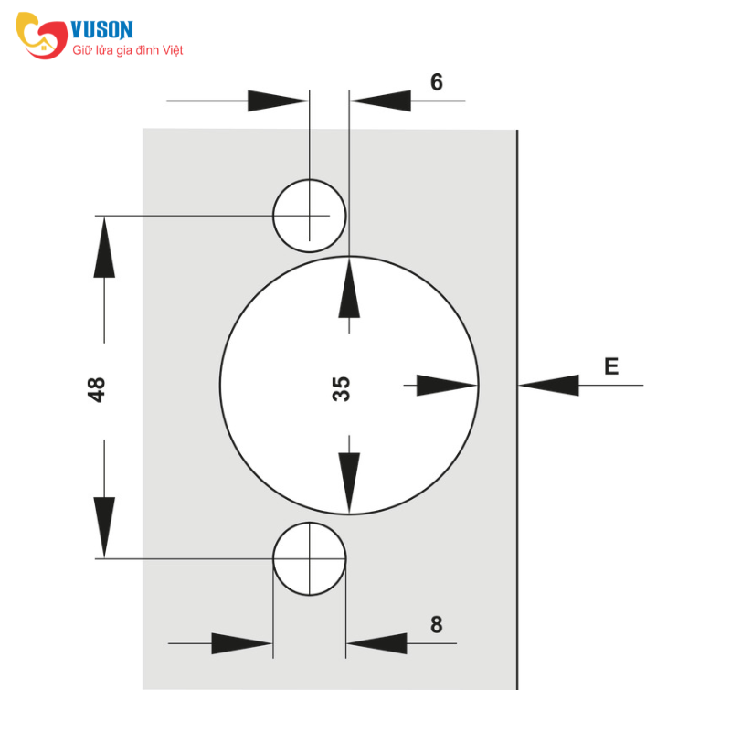 Bản lề lọt lòng giảm chấn DIY SUS304 Hafele - 315.07.115