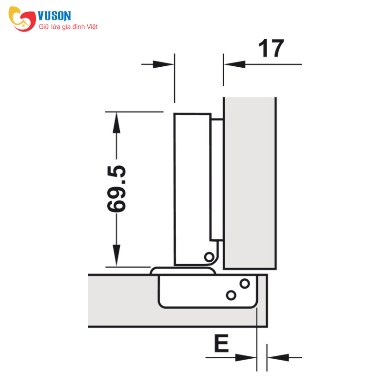 Bản lề trùm ngoài Metalla SM 110° không bật Hafele - 315.18.300