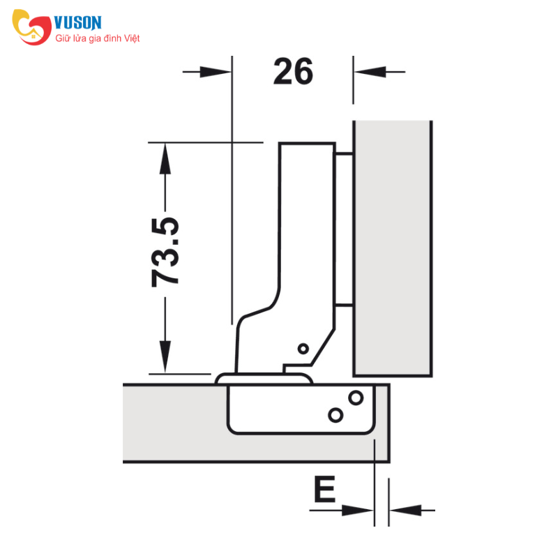 Bản lề trùm nửa Metalla SM 110° không bật Hafele - 315.18.301