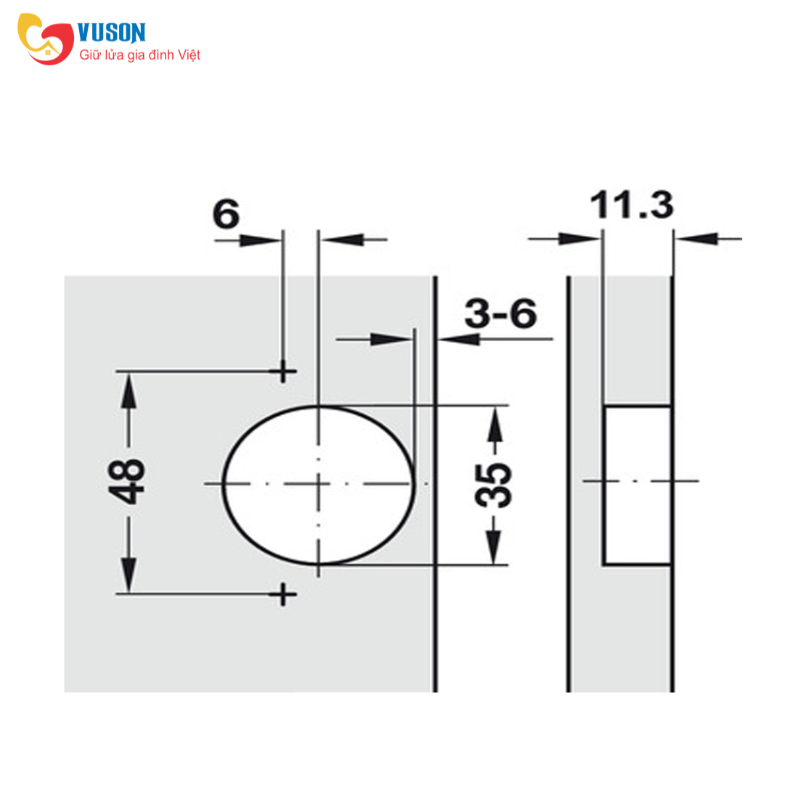 Bản lề trùm ngoài giảm chấn Metalla SM 110° đen Hafele - 315.20.750