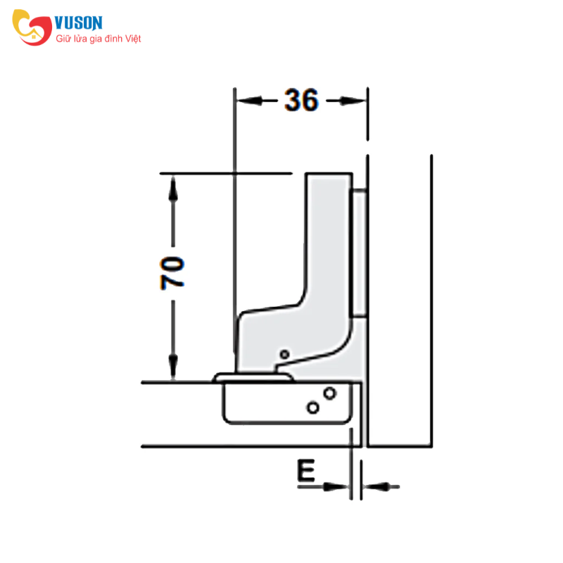Bản lề lọt lòng giảm chấn Metalla SM 110° đen Hafele - 315.20.752