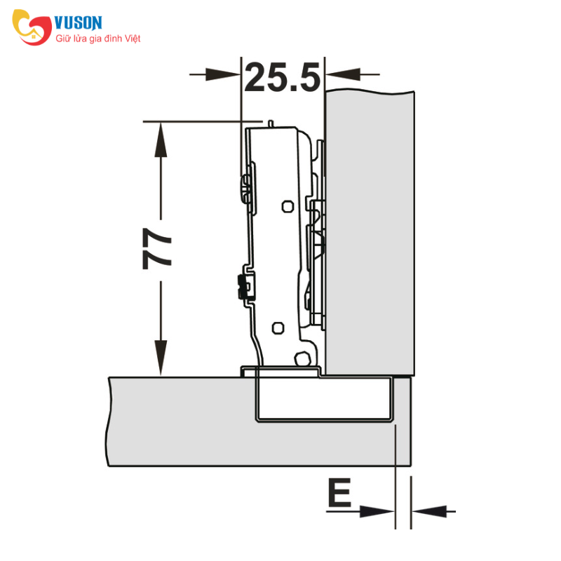 Bản lề trùm ngoài Metalla SM 98° giảm chấn Hafele - 334.05.000