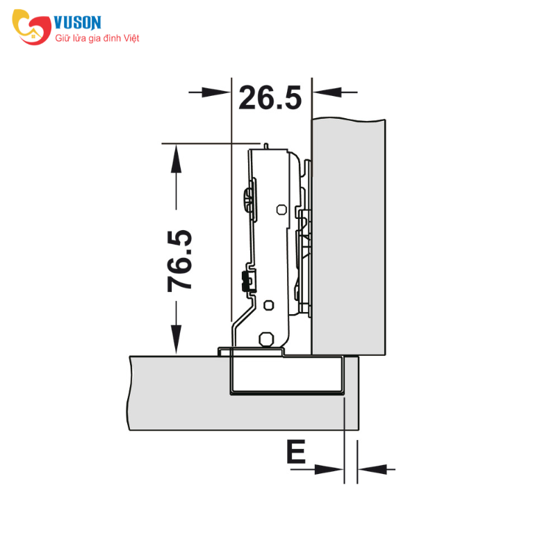 Bản lề trùm nửa Metalla SM 98° giảm chấn Hafele - 334.15.000