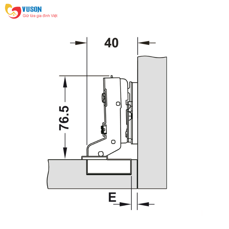 Bản lề lọt lòng Metalla SM 98° giảm chấn Hafele - 334.25.000