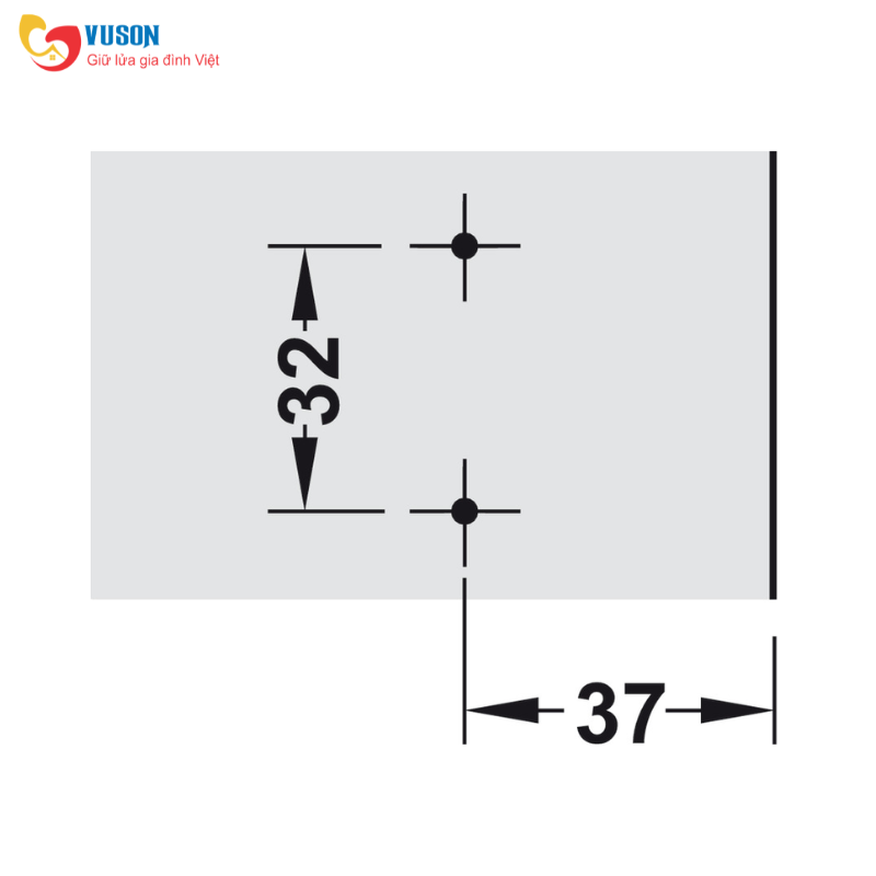 Đế bản lề tủ Metalla SM 4 lỗ H2 Hafele - 334.90.006