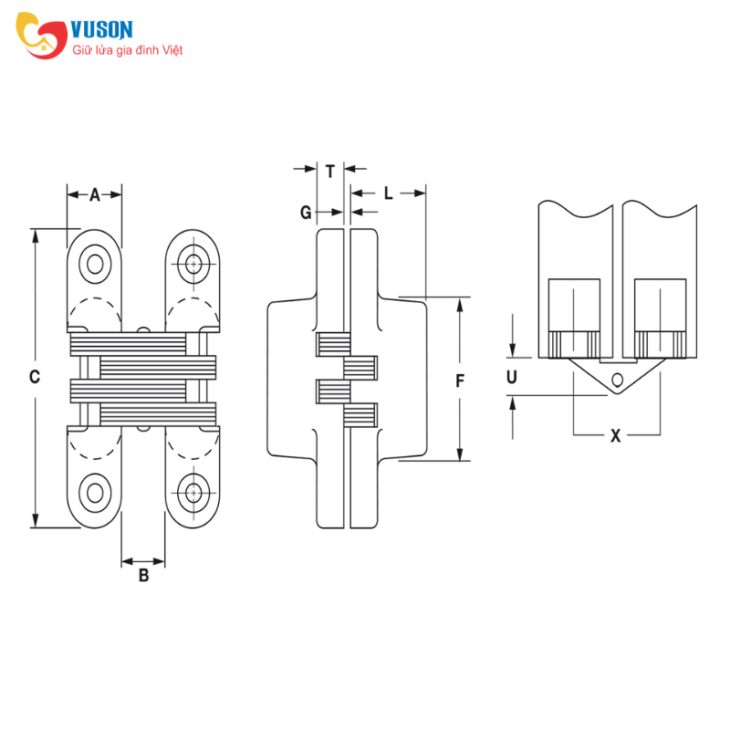 Bản lề âm cho cửa gỗ dày 13-16mm Hafele - 341.07.718