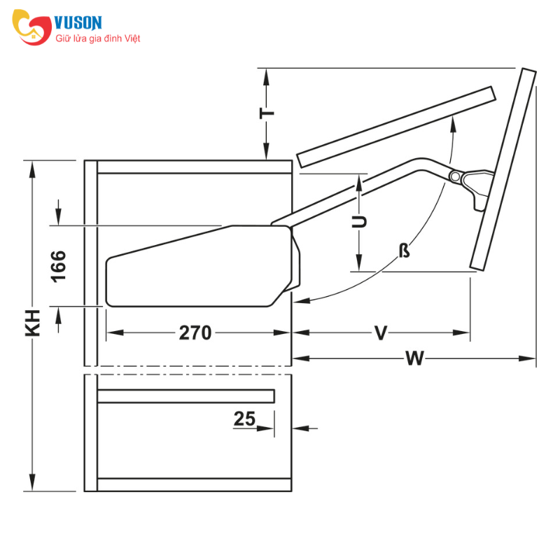 Bộ hộp lực Free Fold I6FS Hafele - 372.38.675