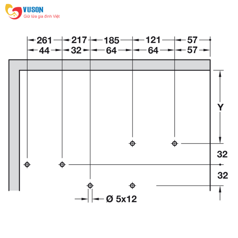 Bộ hộp lực Free Fold I6FS Hafele - 372.38.675