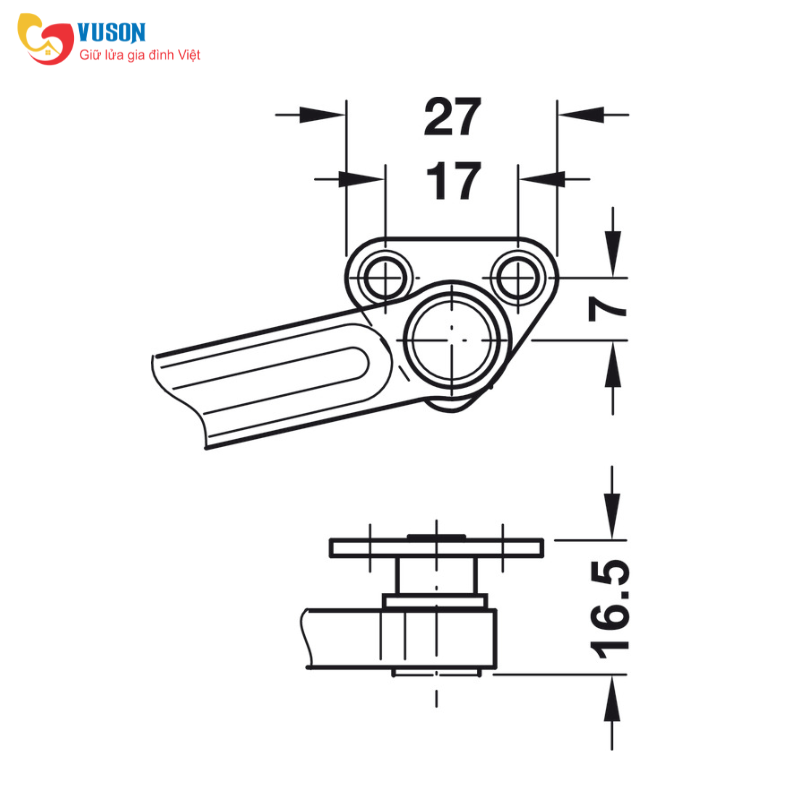 Tay nâng FREE FLAP H 1.5 D SM TRẮNG R Hafele - 372.39.830