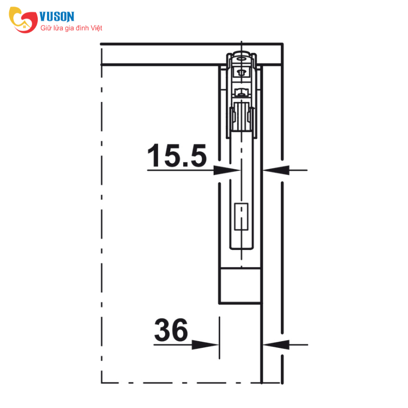 Tay nâng Free Flap 1.7 A Hafele - 372.91.406