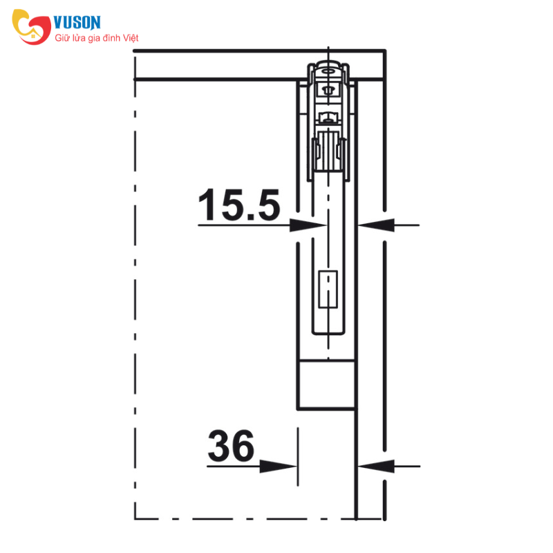 Tay nâng Free Flap 3.15 E Hafele - 372.91.412
